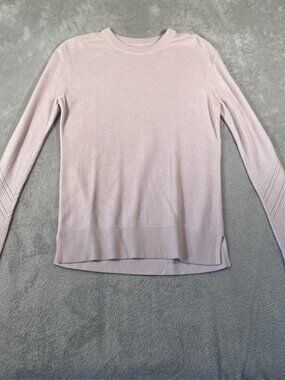 Lululemon Time to Restore Sweater Womens Size 8 Pink Cashmere Ribbed Knit Winter